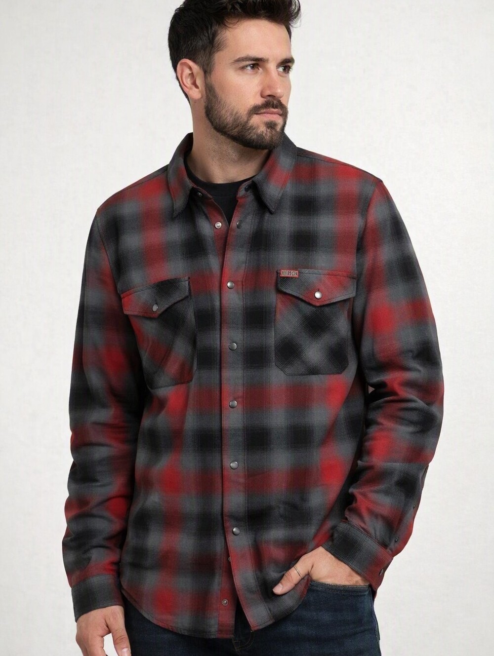 Dixon Flannel Shirt Button Down Mens 2XL Long Sleeve Pearl Snap Plaid The Blazer